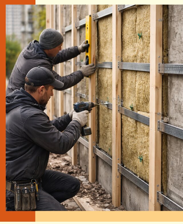 Монтаж обрешетки под утепление зданий и квартир в Пугачеве